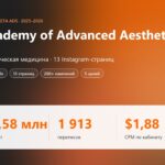 13 Instagram-страниц в одном кабинете: 2,58 млн охвата и 1 913 переписок для Academy of Advanced Aesthetics
